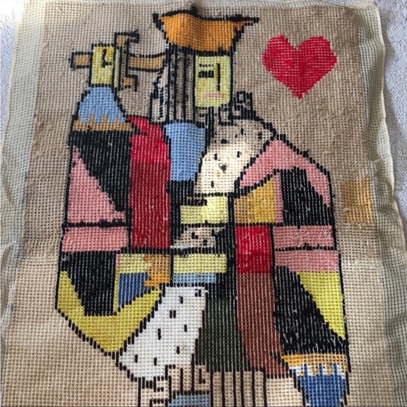 VINTAGE 🖤 King of Hearts Wall Tapestry from 1970’s - Picture 4 of 6